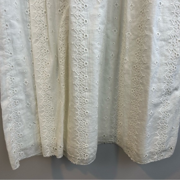 NWT Joie White Eyelet Lace Short Sleeve Belted Faux Wrap Midi Dress Size 4 - Picture 10 of 11